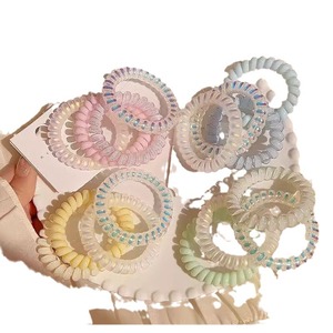 Nuevo lazo para el cabello con diseño de cable telefónico en colores degradados de verano para niñas, alta elasticidad, perfecto para moños, banda para el cabello, accesorio para el cabello. - Product Image 5
