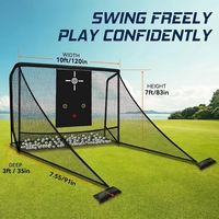 Cage de frappe de golf avec écran d'impact 10x7 pieds pour simulateur, équipement d'entraînement de driving et de chipping intérieur/extérieur