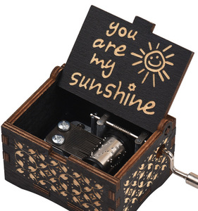 Wooden Hand-cranked Music Box You Are My <strong>Sunshine</strong> Music Painted Boutique <strong>Gift</strong> Music Box Stall Ornaments - Product Image 3
