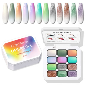 สีเจลทาเล็บแบบไล่เฉดสี 12 สี ยี่ห้อ <span class=keywords><strong>Mona</strong></span> Garden Pat Glue ความสดใสสูง สำหรับร้านทำเล็บ จากกวางโจว - Product Image 5