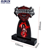 Trofeo de Acrílico con Diseño de Mapa Elor, Corte con Máquina CNC, Bordes Pulidos Suavemente, Personalizado