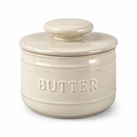 Pot à beurre en céramique avec couvercle, pour beurre doux et étalable, pas besoin de réfrigération, design vintage, passe au lave-vaisselle et au micro-ondes