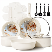 Ensemble de casseroles antiadhésives à poignée amovible, compatible induction