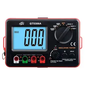 GT5306A Rapid charge Li-ion battery powered digital and analogue display 5kv DC Insulation resistance tester