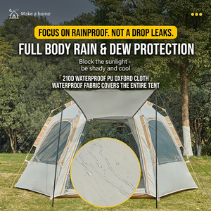 Tente de camping familiale hexagonale durable, imperméable, résistante aux déchirures, installation rapide, 6 personnes, extérieur - Product Image 3