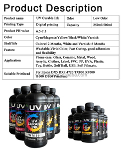 Tinta UV LED Dura y Suave de 1000 ml para Impresoras <span class=keywords><strong>Epson</strong></span> I3200 XP600 I1600 TX800 L805 1390 DX4 DX5 DX7, Tinta de Curado UV - Product Image 3