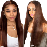 Perruques noires lisses mi-longues en gros pour femmes, avec dentelle frontale HD, moelleuses et douces, en stock, style brésilien et vietnamien