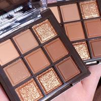 Palette de fards à paupières minéraux Mocha en gros sous marque privée, 9 couleurs, lumineuses, mates, scintillantes, imperméables, longue tenue, maquillage en poudre