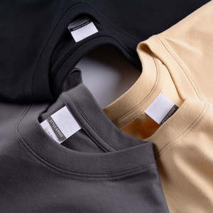 重量级 100% 棉 220 克 图案 T 恤 大码 纯色 男女通用 定制印花 高品质 超大号 空白定制 T 恤 - Product Image 2