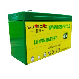 12V 6Ah Lithium LiFePO4 Battery Rechargeable Deep Cycle Low-Temperature 9Amp for Power Wheel, Fish Finder