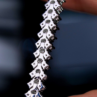 Bracelet Tennis Carré de Luxe VVS en Argent 925, Bijoux Hip Hop Moissanite Diamant Moissanite Iced Out, Vente Directe Usine pour Hommes et Femmes