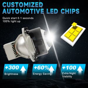 Phare antibrouillard LED K101 70W 3 pouces, faisceau simple/double H4 6500K, étanche, faisceau Hi/Lo, lentille de projecteur laser Bi-LED, ajustement universel 16000 - Product Image 5