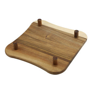 Planche à découper en bois d'acacia 30x30x4,5cm carrée pour fruits, pain, steak, usage en cuisine - Product Image 5