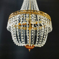 Lámpara de Araña para Boda, Dorada, Acrílica, de Cristal, Decoración de Techo para Boda, Lámpara de Araña para Decoración de Fiestas y Bodas