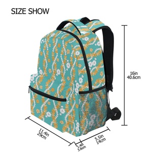 Hawaiian Puakenikeni Lei Flower Custom Design Teenager Student <b>School</b> Bag <b>Backpack</b> for Girls - Product Image 3