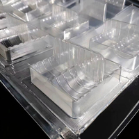 Boîte à pâtisserie réutilisable en plastique transparent avec compartiments, boîte de rangement alimentaire transparente pour biscuits, gâteaux, desserts faits maison