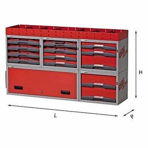 Armoire à outils Usag 1485x375x854 mm, 9 tiroirs, style industriel avec rangement pour plateau, pour usage en atelier - Product Image 1