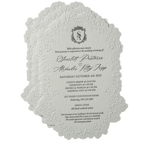 Tarjetas de Invitación de Boda Modernas y Ecológicas de Papel de Algodón con Estampado Dorado, Impresión Tipográfica, Forma Irregular, Barnizado Mate, Creativas en 3D - Product Image 1