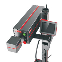 Codeur laser industriel volant, machine de marquage laser en ligne pour l'impression de codes de lots, numéros de série et dates sur les emballages