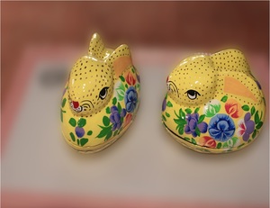 Boîtes en forme de lapin en papier mâché du cachemire de haute qualité parfait souvenir de décor à la maison de Pâques - Product Image 1