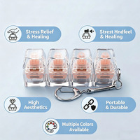 Prix d'usine Mini clavier anti-stress porte-clés en plastique avec 4 touches mécaniques à clic et capuchons de touches LED