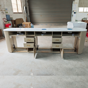 Mesa de Manicura Moderna con Superficie de Mármol y Almacenamiento para Muebles de Salón - Product Image 5