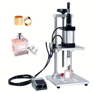 Machine <span class=keywords><strong>de</strong></span> capsulage pneumatique <span class=keywords><strong>de</strong></span> bureau pour flacons <span class=keywords><strong>de</strong></span> <span class=keywords><strong>parfum</strong></span>, pots cosmétiques et bouteilles d'huile en verre, avec capuchonneuse à anneau <span class=keywords><strong>de</strong></span> col moyen pour bouchons en aluminium - Product Image 2