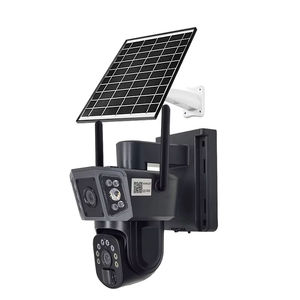 Ống kính kép 2K không thấm nước Dome CCTV Camera an ninh wifi pin năng lượng mặt trời Powered phát hiện con người với 2 màn hình báo động - Product Image 5