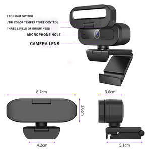 Webcam 4K UHD pour ordinateur portable avec 3 niveaux d'éclairage et microphone intégré pour le streaming en direct ou les conférences - Product Image 3