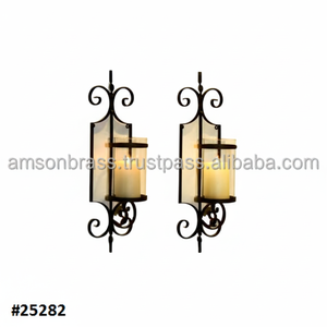 Applique murale avec bougeoir décoratif en verre lourd fait à la main avec classique conçu pour le bougeoir mural à la maison - Product Image 1