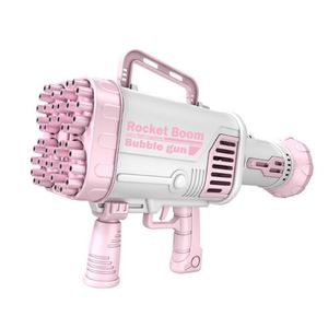 Outdoor Black Pink Machine With Light Fan <b>Kids</b> Automatic Gatling <b>Bubble</b> Gun - Product Image 3