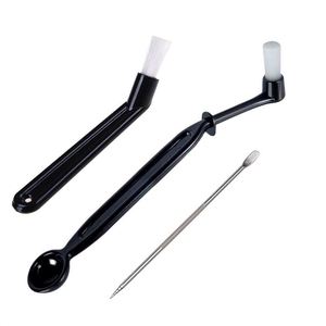 Cepillo de Limpieza de Plástico para Cafetera con Juego de Herramientas de Cuchara para Cabezal de Grupo de Máquina de Espresso, Paquete de 3, Negro, Modelo USA 823 de Mairun - Product Image 1