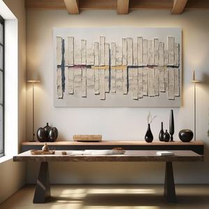 Cuadro Grande de Arte Mural Moderno en Tono Tierra, Estilo Wabi Sabi Minimalista, Pintura al Óleo sobre Lienzo, Arte Abstracto Hecho a Mano para Hogar y Galería - Product Image 3