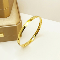 2024 JD New Ins 24k Laiton Plaqué Or Haute Qualité Poli Super Brillant À Facettes Design Minimaliste Bracelet Bracelet Pour Les Femmes