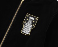 Blouson universitaire unisexe personnalisé en velours avec fermeture éclair et broderie de patchs, col montant, vêtement d'extérieur tendance pour les commandes en gros en UE et aux États-Unis