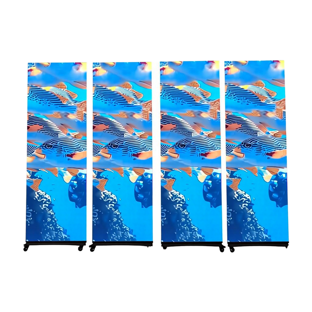 Pingcai P4 Portable Foldable Led Poster Totem Display Indoor Digital Folding Led Screens Banner Video Wall