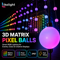 Guirlande de balles LED 3D RGB à haute luminosité OEM ODM, 35 mm, 50 mm, 24 V, GS8206, IP67, éclairage de rideau LED pour façade de bâtiment