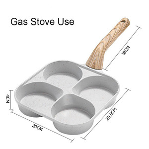 Poêle à crêpes antiadhésive professionnelle pour 4 œufs, idéale pour les cuisinières à gaz et à induction - Product Image 3