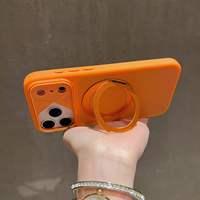 Coque de téléphone magnétique givrée avec béquille intégrée et anneau métallique, antichute, coque rigide pour iPhone
