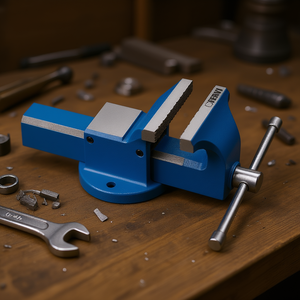 Tornillo de Banco de Acero Fervi de 6 Pulgadas, Herramienta de Taller de Alta Resistencia con Base Giratoria y Mordazas Ajustables para Proyectos de Metalurgia y Carpintería - Product Image 3