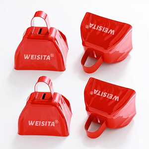 <span class=keywords><strong>Campanaccio</strong></span> in Metallo Rosso Personalizzato da 3 Pollici, Accessori Natalizi Fai-da-Te, Mini Campanelle per Eventi Sportivi e Tifosi - Product Image 4