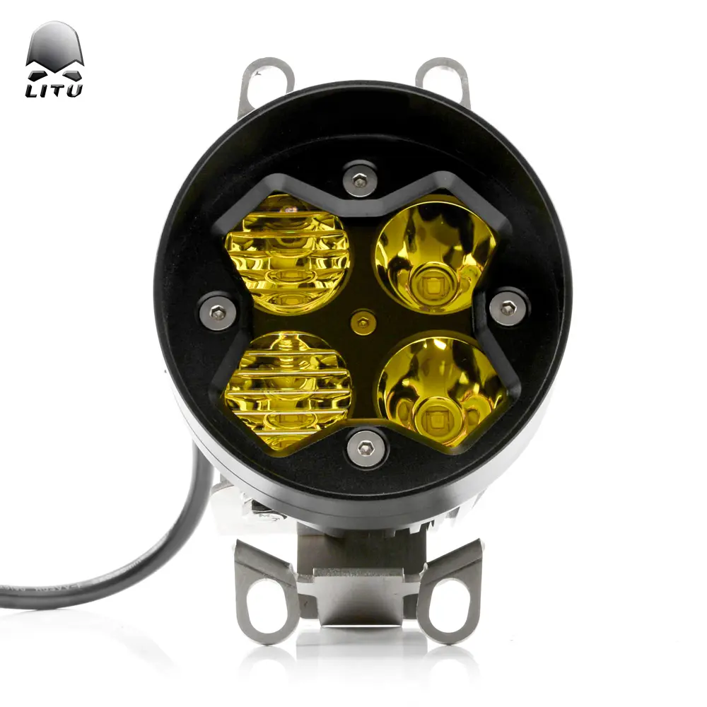 off-road truck super bright 12v automotive round work spotlight wiring harness kit vehicle led fog bar light