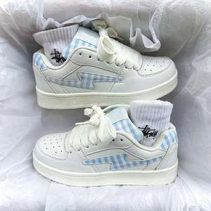 Chaussures de skate polyvalentes et tendance pour femmes, collection Printemps-Automne 2026, à semelle épaisse, respirantes, décontractées, blanches - Product Image 6