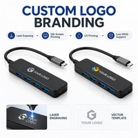 Docking Station Aluminium Tipe C 5 in 1 OEM, Hub USB 3.0 Transfer Data 5Gbps, Adaptor Multiport untuk Laptop PC Monitor SD
