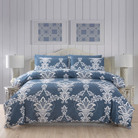 Housse de couette et de couvre-lit imprimée anti-boulochage haute densité, résistante aux plis, pour lit Queen et King Size, idéale pour les chambres d'hôtel