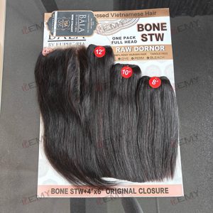 KEMY <span class=keywords><strong>capelli</strong></span> all'ingrosso <span class=keywords><strong>donna</strong></span> osso dritto vietnamita Remy <span class=keywords><strong>extension</strong></span> <span class=keywords><strong>capelli</strong></span> umani 3 + 1 doppio fascio disegnato 4*4 chiusura pizzo nero - Product Image 5
