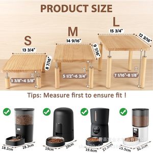 Comedero Ajustable de Madera para Mascotas con Tazón, Base de Alimentación Automática para Perros y Gatos, Soporte de Almacenamiento, Diseño Moderno - Product Image 3