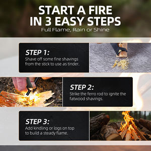طقم إشعال النار من مصنع بايوهنغ مباشرة، قضيب فيرو مع أداة إشعال وحبل تعليق، أداة EDC للبقاء على قيد الحياة في الهواء الطلق والتخييم - Product Image 5