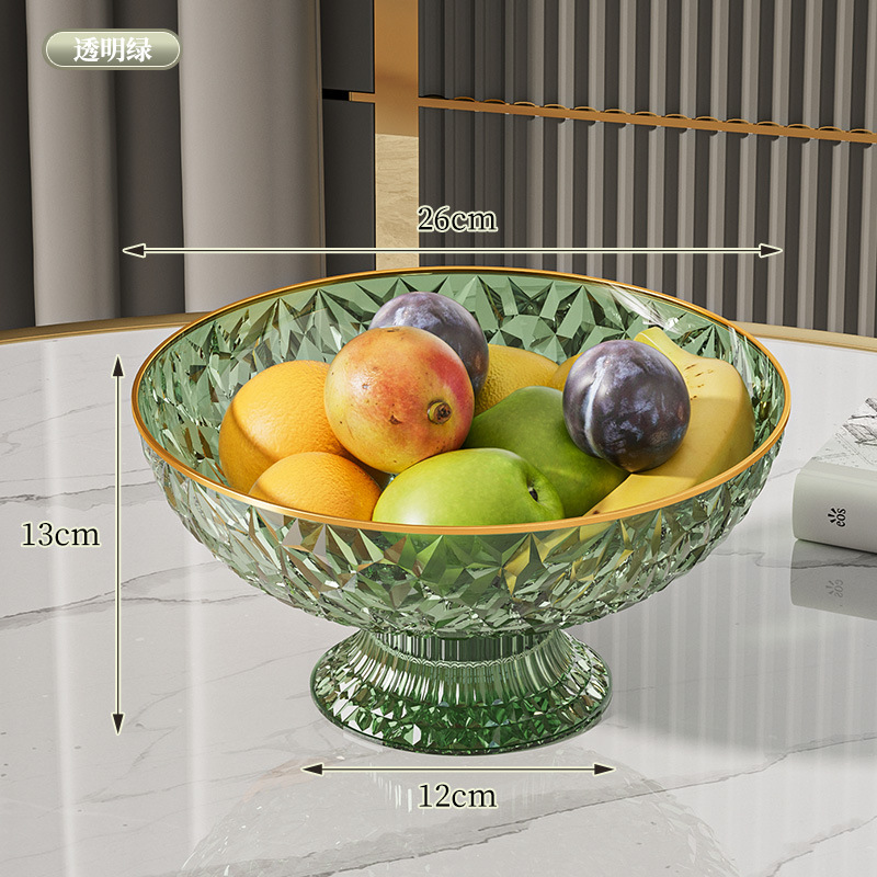 Round, tall, draining fruit plate [transparent green]