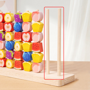 Colorful Wooden Fruit Ring Toss Stacking Game Montessori Sensory Toy for Toddlers Eco-friendly Fine Motor Skills Color - Product Image 3